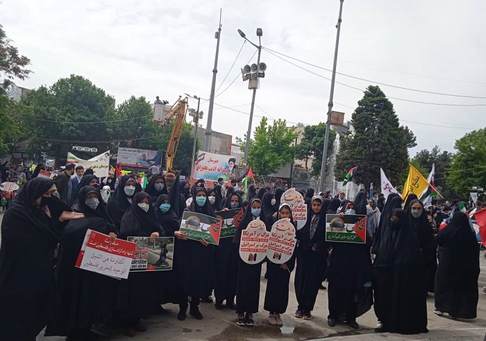 حضور مادران معترض به سياست‌هاي خبيثانه و کودک کشي اسراييل در بجنورد
